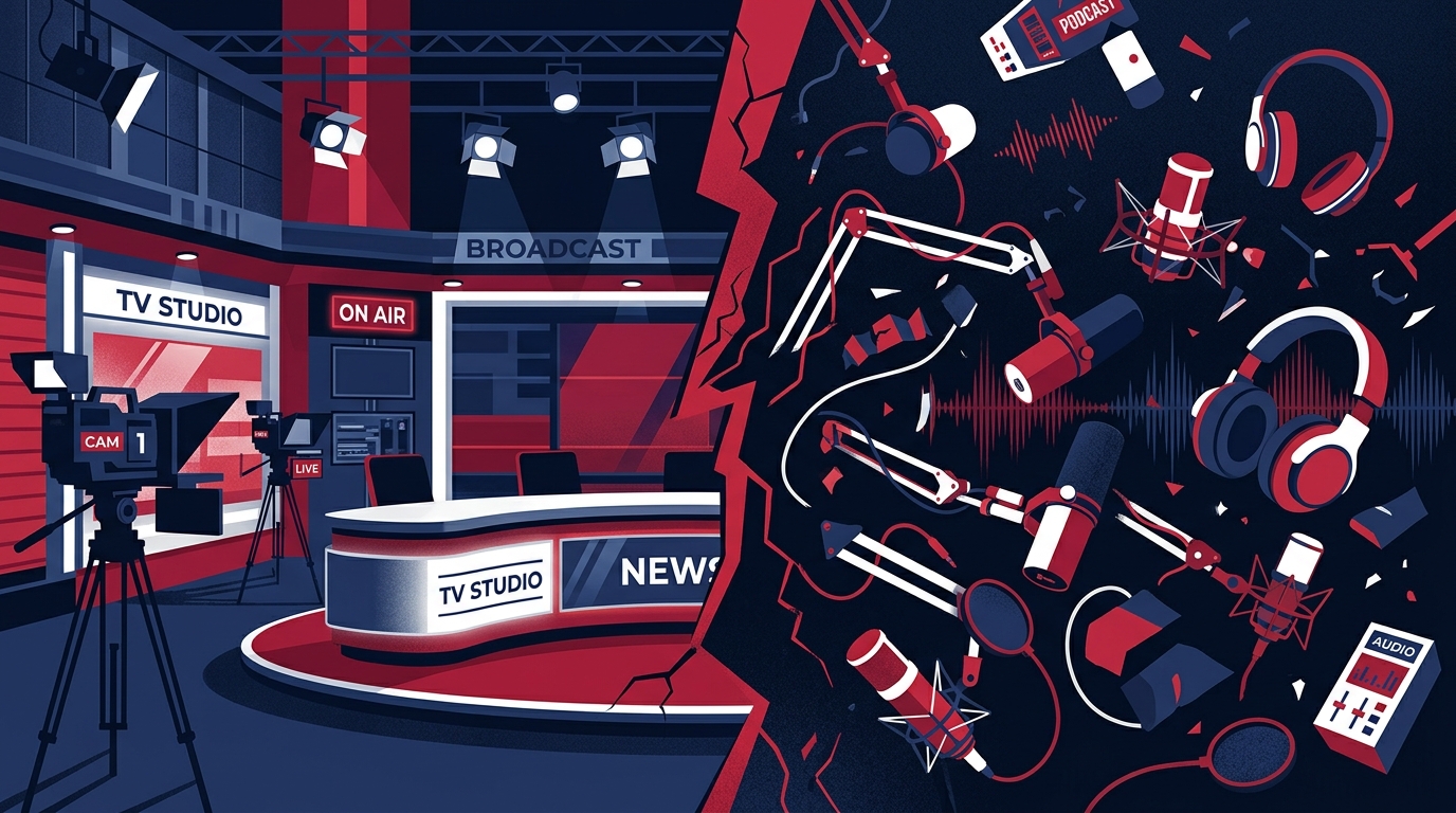 Editorial illustration for: Karl Stefanovic’s Exit Proves a Host’s Side Podcast Is Now the Broadcaster’s Biggest Liability