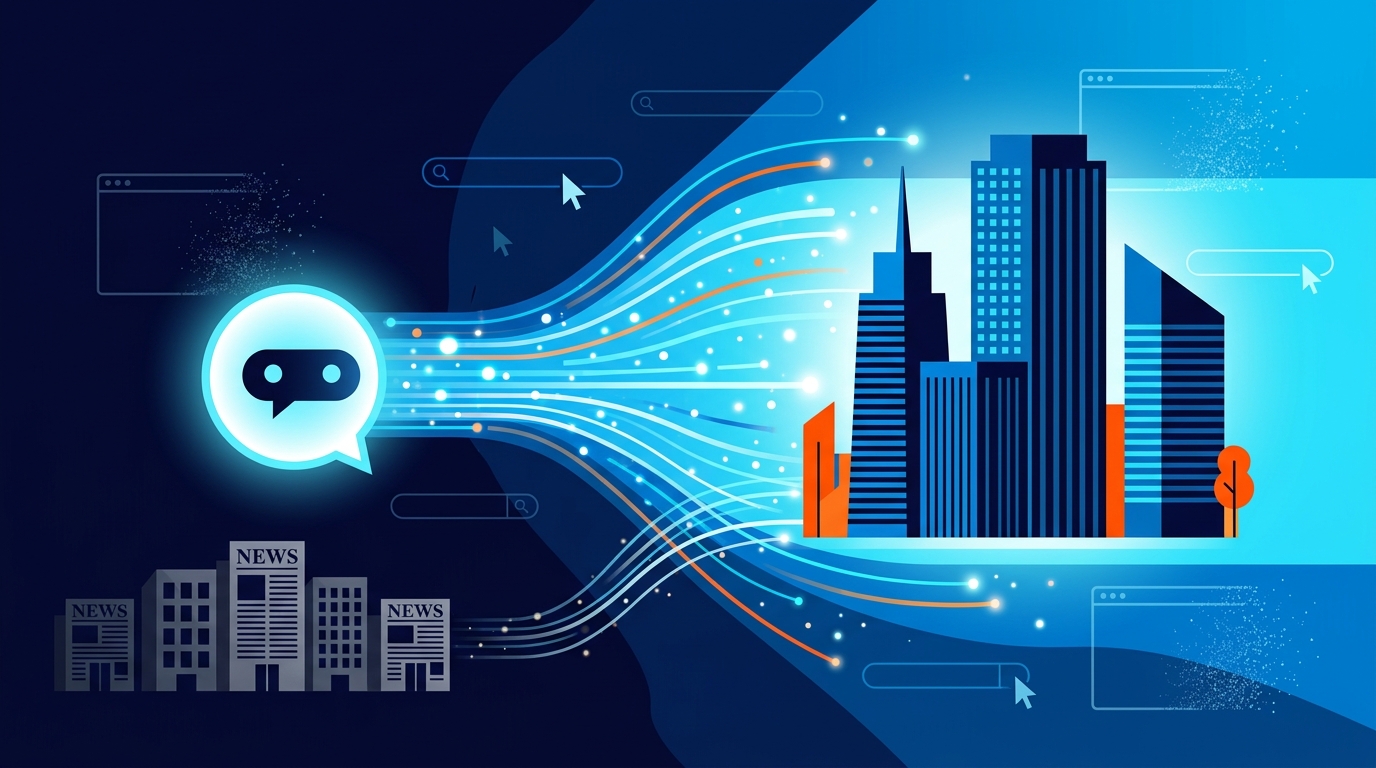 Editorial illustration for: The Zero-Click Story Was Wrong — AI Traffic Surged, It Just Skipped the Publishers